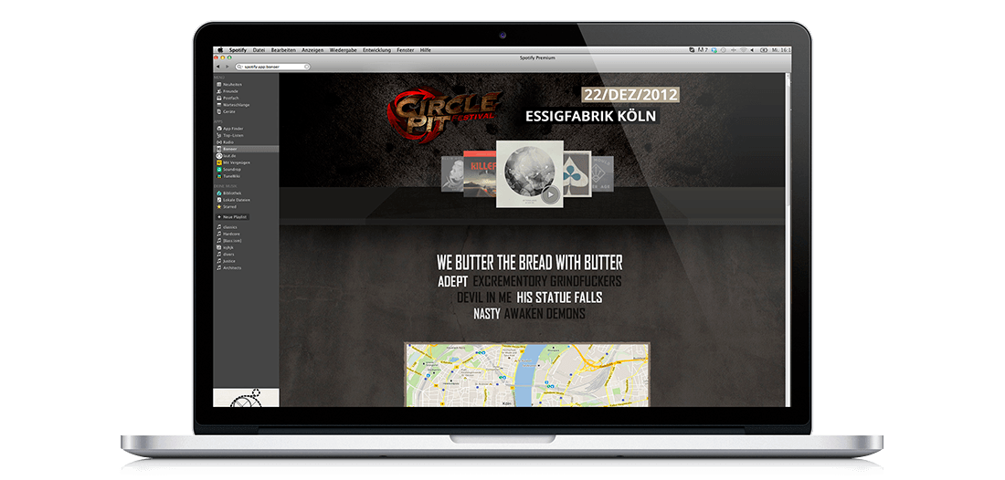 Circle Pit Spotify App